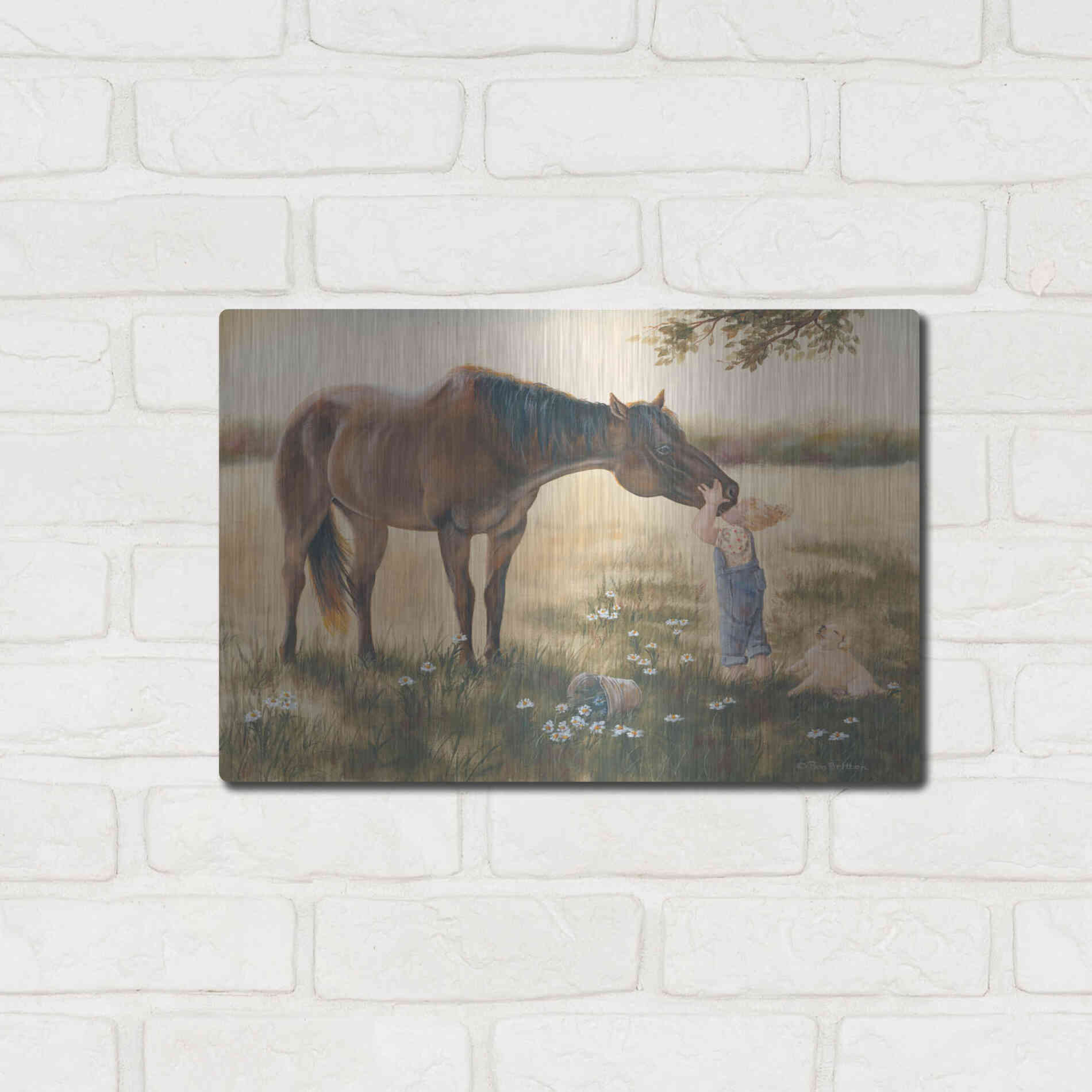 Luxe Metal Art 'Good Friends II' by Pam Britton, Metal Wall Art,16x12
