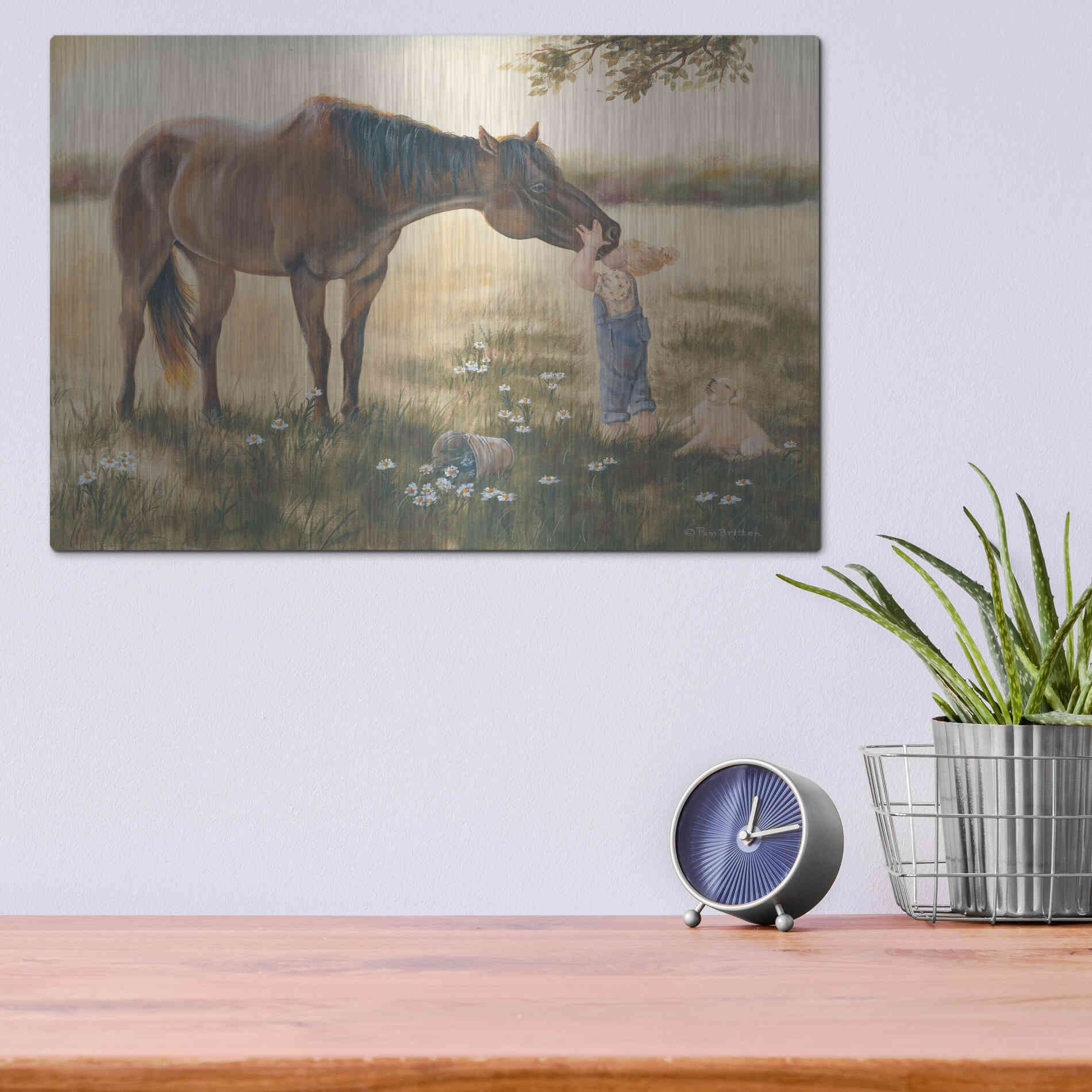 Luxe Metal Art 'Good Friends II' by Pam Britton, Metal Wall Art,16x12