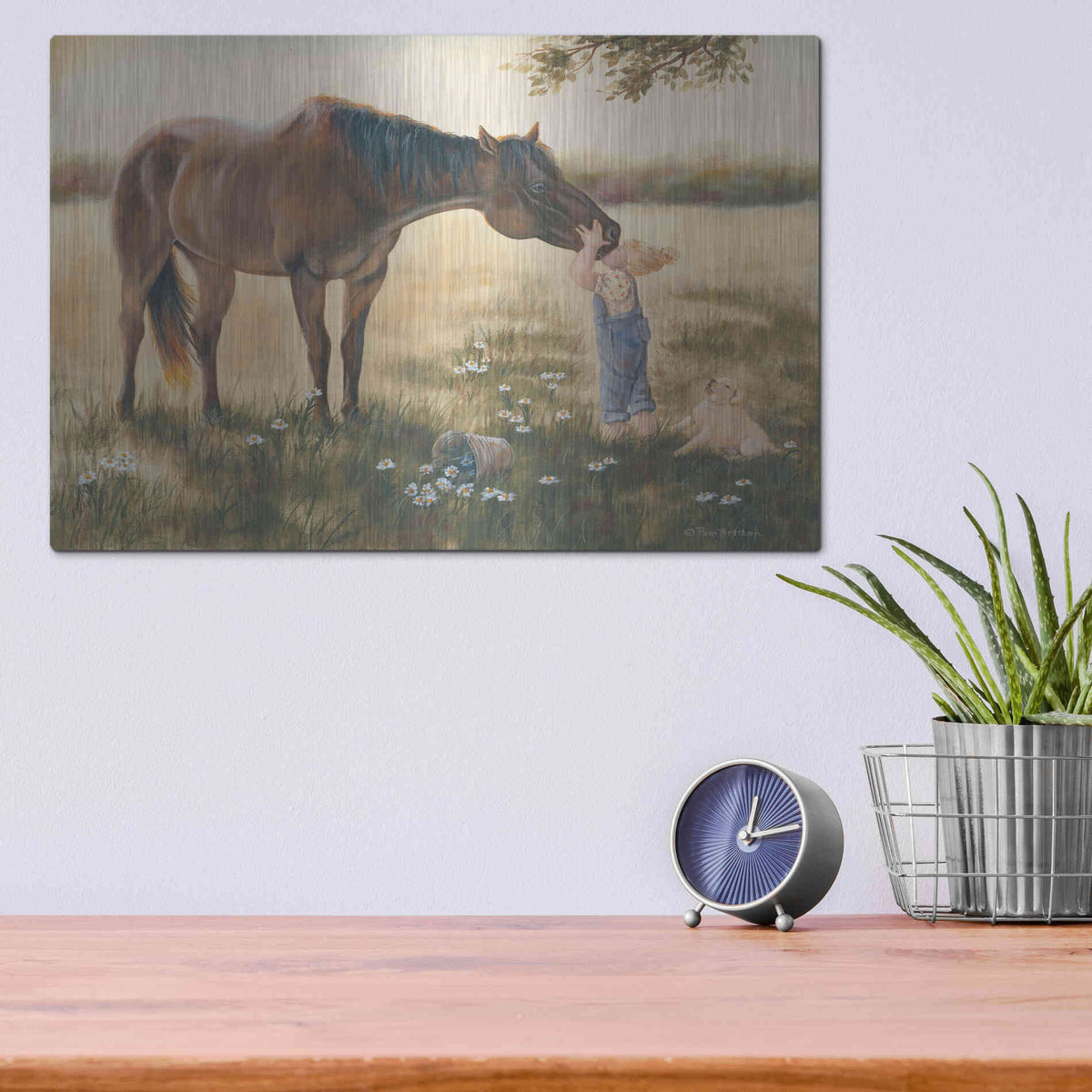 Luxe Metal Art 'Good Friends II' by Pam Britton, Metal Wall Art,16x12