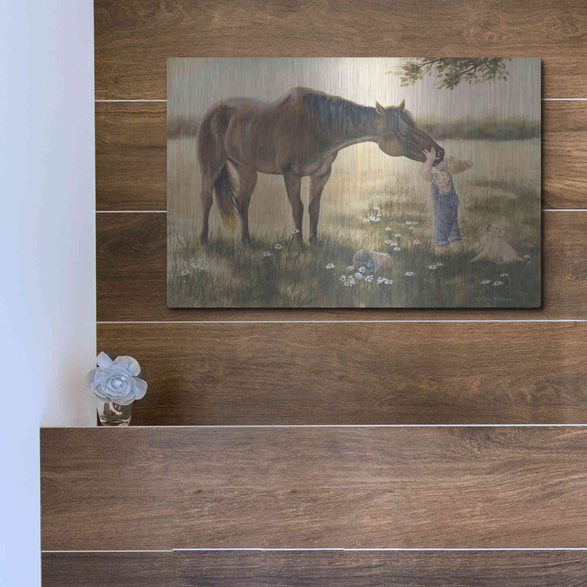 Luxe Metal Art 'Good Friends II' by Pam Britton, Metal Wall Art,16x12