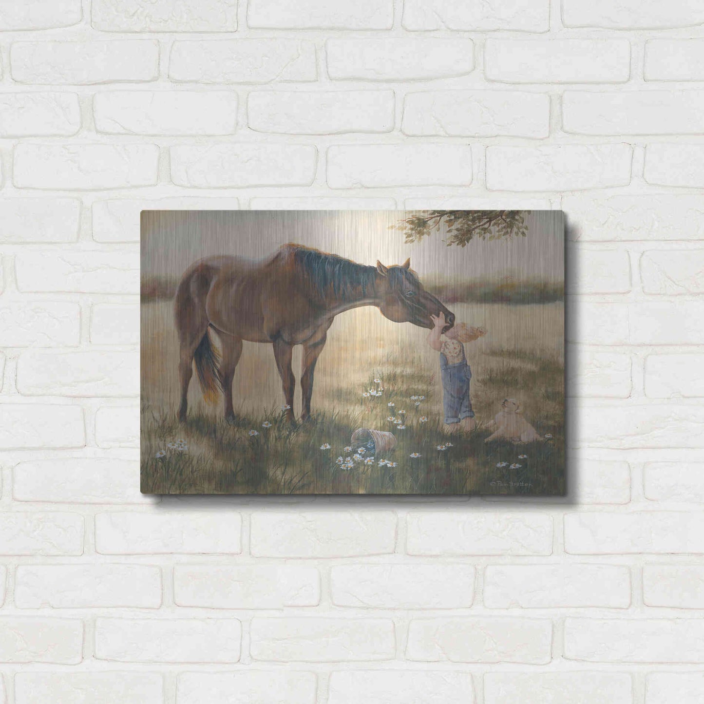 Luxe Metal Art 'Good Friends II' by Pam Britton, Metal Wall Art,24x16