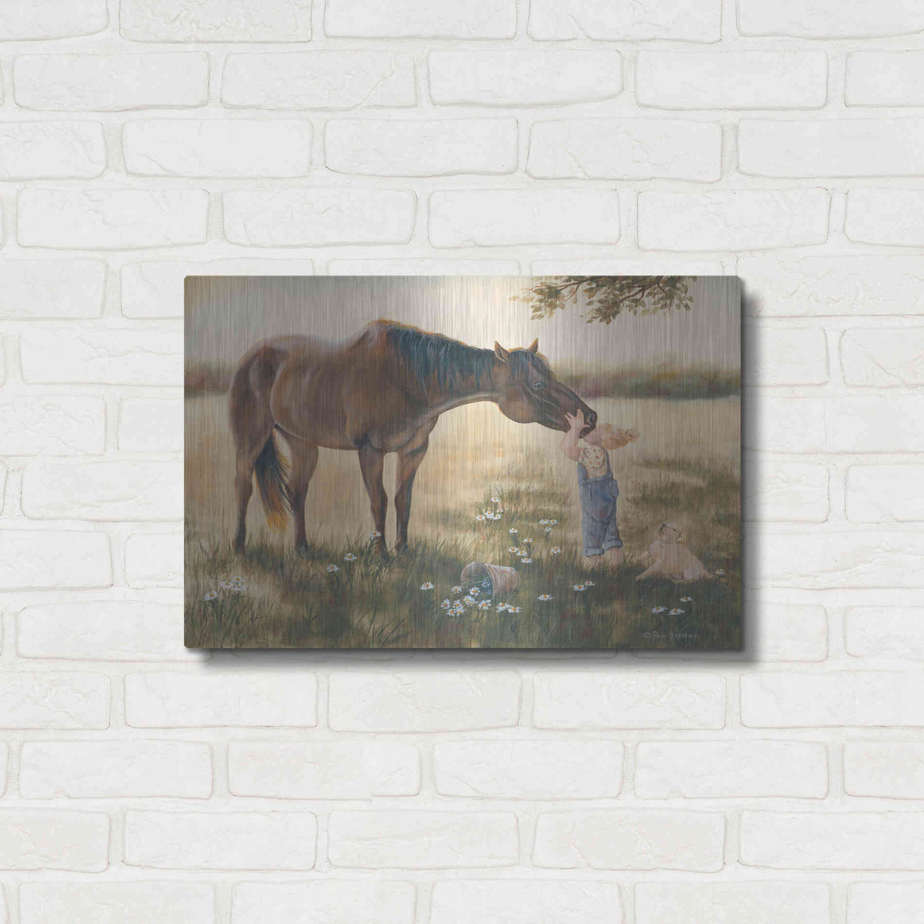 Luxe Metal Art 'Good Friends II' by Pam Britton, Metal Wall Art,24x16