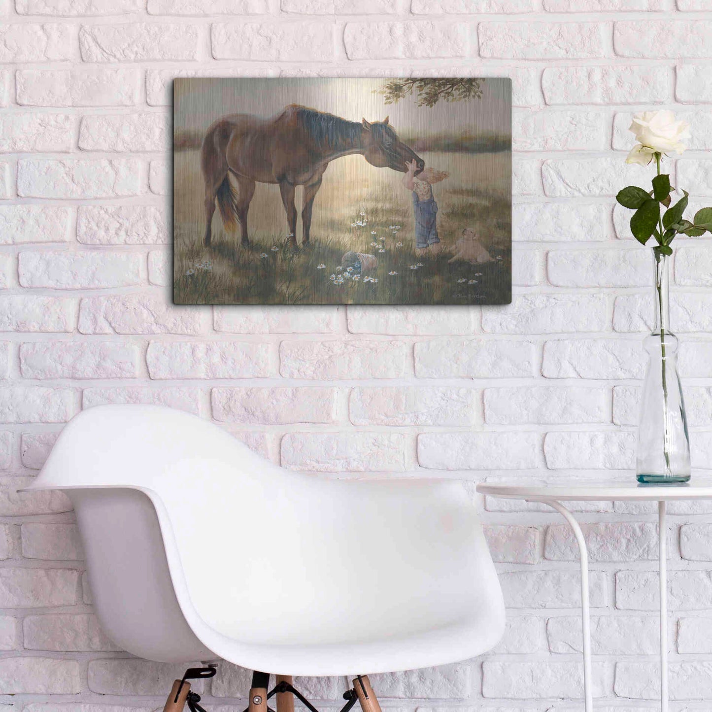 Luxe Metal Art 'Good Friends II' by Pam Britton, Metal Wall Art,24x16