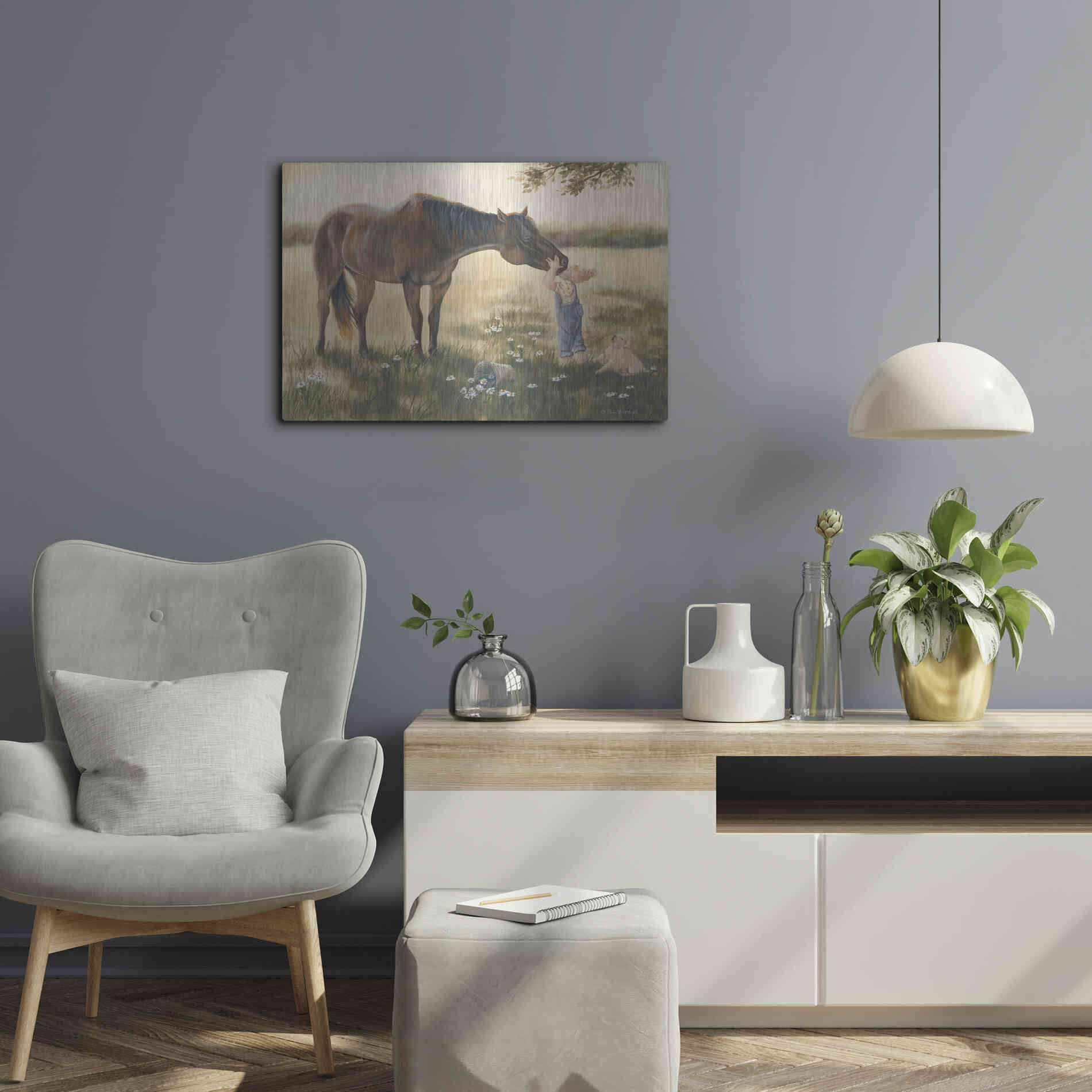 Luxe Metal Art 'Good Friends II' by Pam Britton, Metal Wall Art,24x16