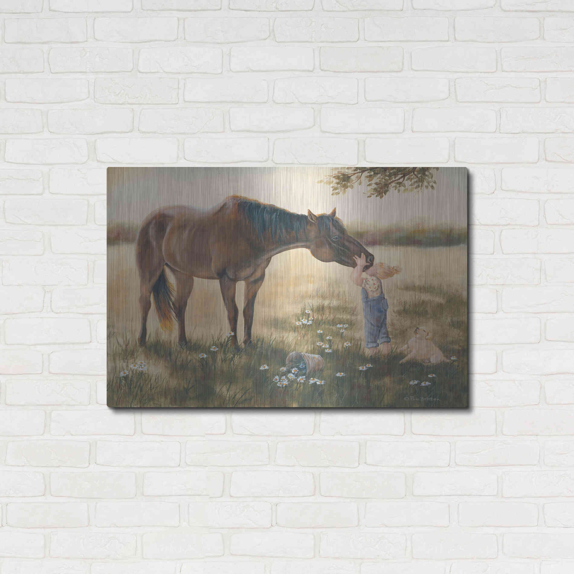 Luxe Metal Art 'Good Friends II' by Pam Britton, Metal Wall Art,36x24