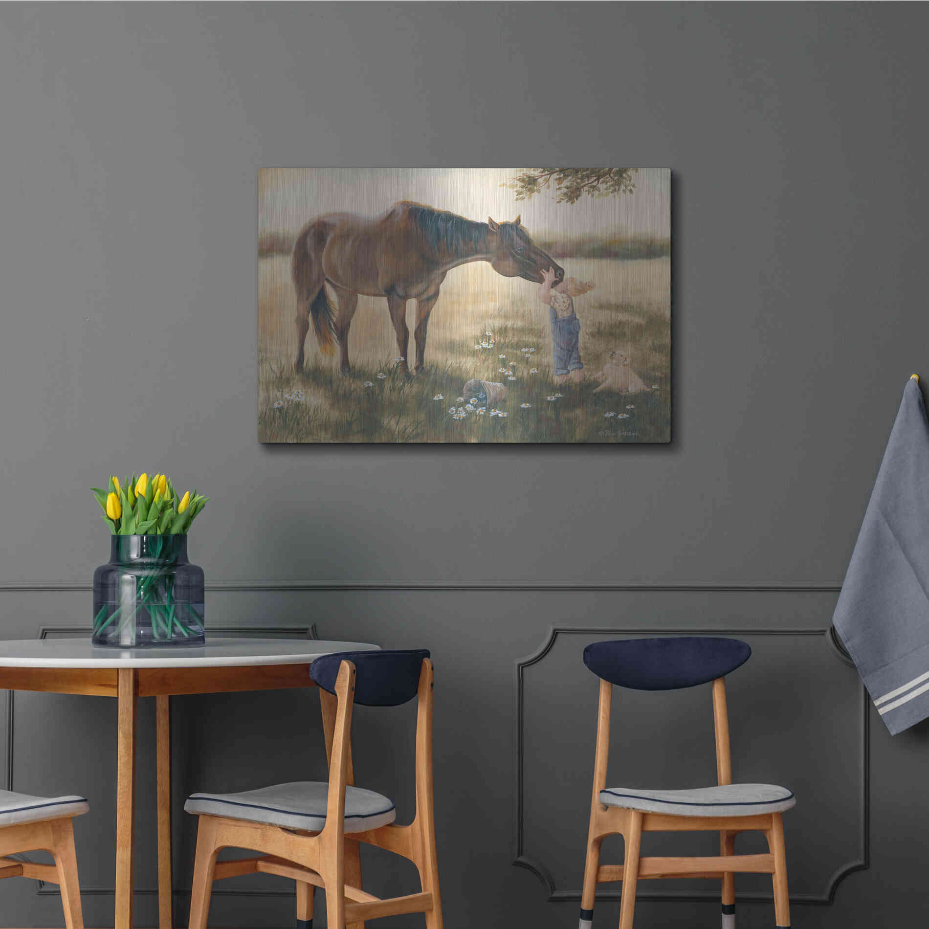 Luxe Metal Art 'Good Friends II' by Pam Britton, Metal Wall Art,36x24
