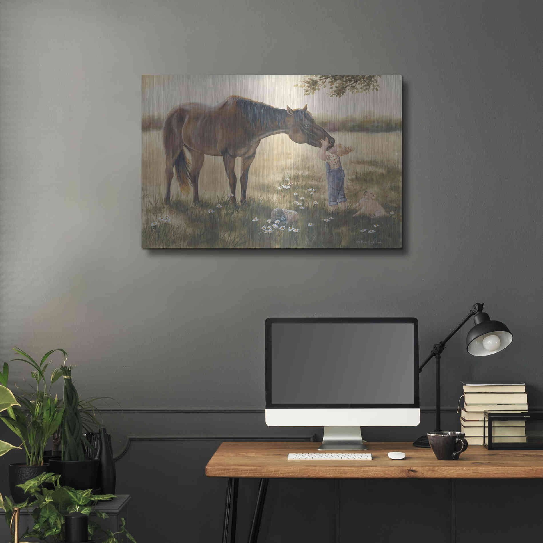 Luxe Metal Art 'Good Friends II' by Pam Britton, Metal Wall Art,36x24