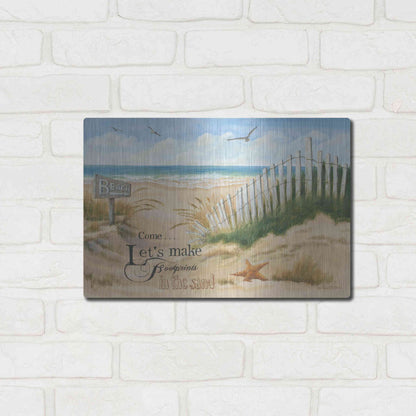 Luxe Metal Art 'Footprints' by Pam Britton, Metal Wall Art,16x12