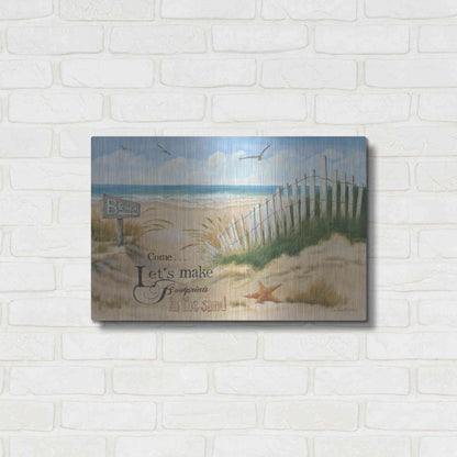 Luxe Metal Art 'Footprints' by Pam Britton, Metal Wall Art,24x16