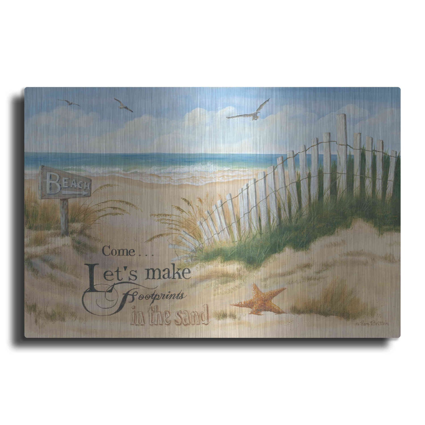 Luxe Metal Art 'Footprints' by Pam Britton, Metal Wall Art