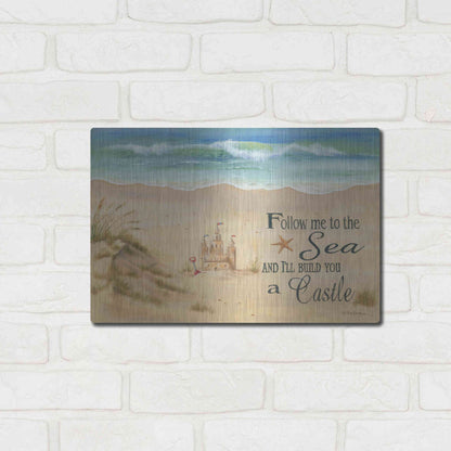 Luxe Metal Art 'Sandcastle' by Pam Britton, Metal Wall Art,16x12