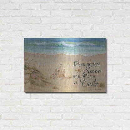 Luxe Metal Art 'Sandcastle' by Pam Britton, Metal Wall Art,36x24