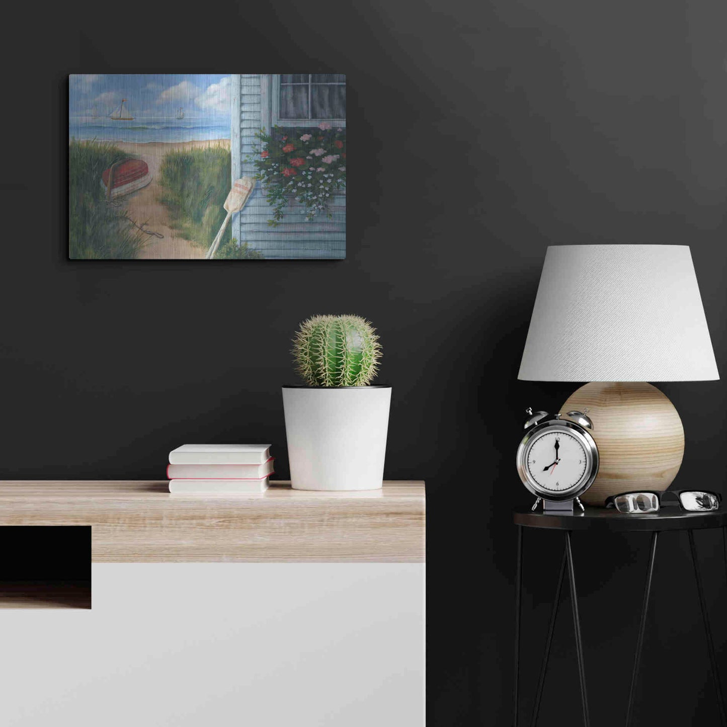 Luxe Metal Art 'Beach Cottage I' by Pam Britton, Metal Wall Art,24x16