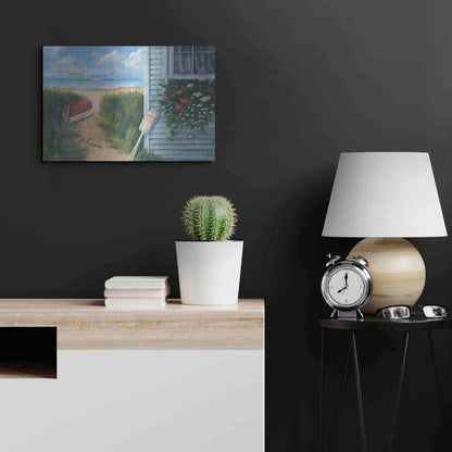 Luxe Metal Art 'Beach Cottage I' by Pam Britton, Metal Wall Art,24x16