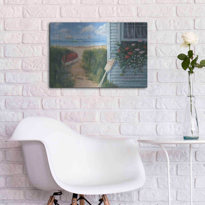 Luxe Metal Art 'Beach Cottage I' by Pam Britton, Metal Wall Art,24x16