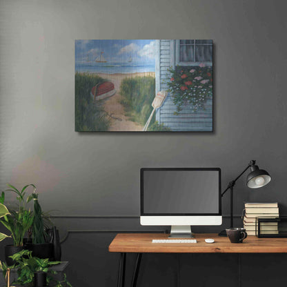 Luxe Metal Art 'Beach Cottage I' by Pam Britton, Metal Wall Art,36x24