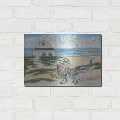 Luxe Metal Art 'Beach Cottage II' by Pam Britton, Metal Wall Art,16x12
