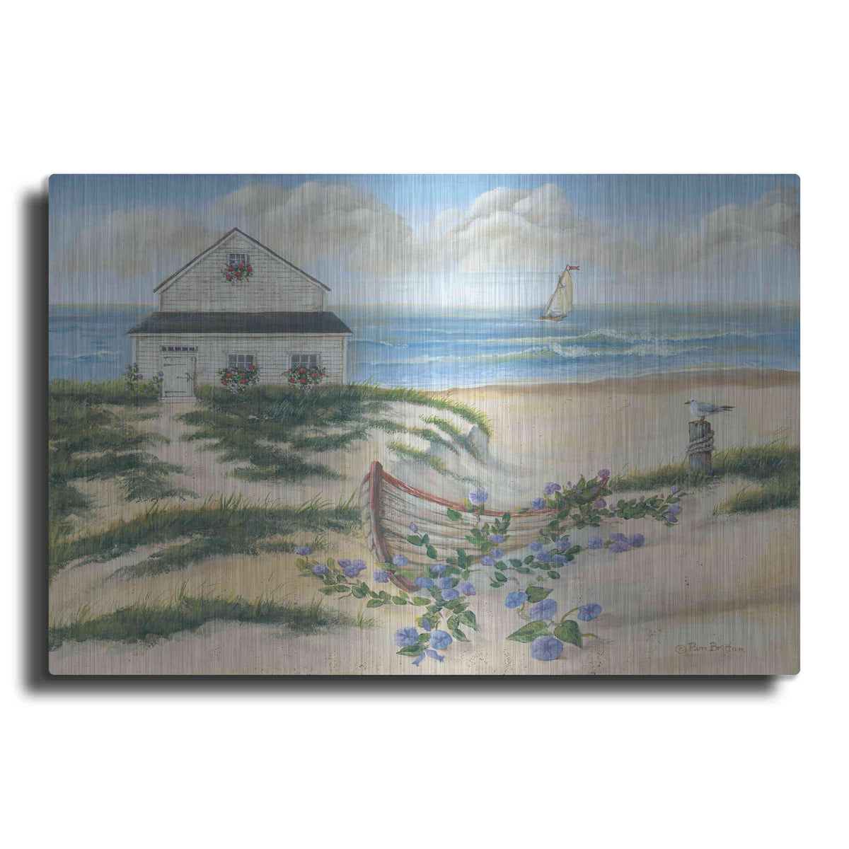 Luxe Metal Art 'Beach Cottage II' by Pam Britton, Metal Wall Art