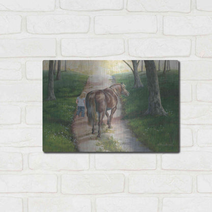 Luxe Metal Art 'Early Morning Stroll' by Pam Britton, Metal Wall Art,16x12