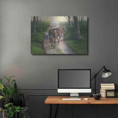 Luxe Metal Art 'Early Morning Stroll' by Pam Britton, Metal Wall Art,36x24