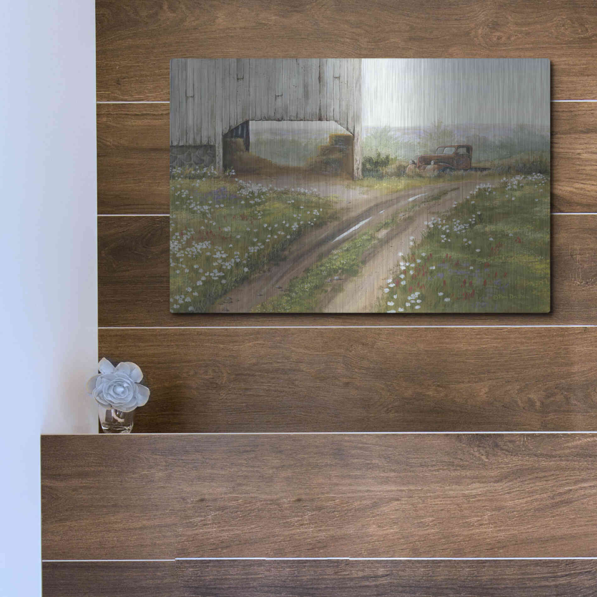 Luxe Metal Art 'The Old Flatbed' by Pam Britton, Metal Wall Art,16x12