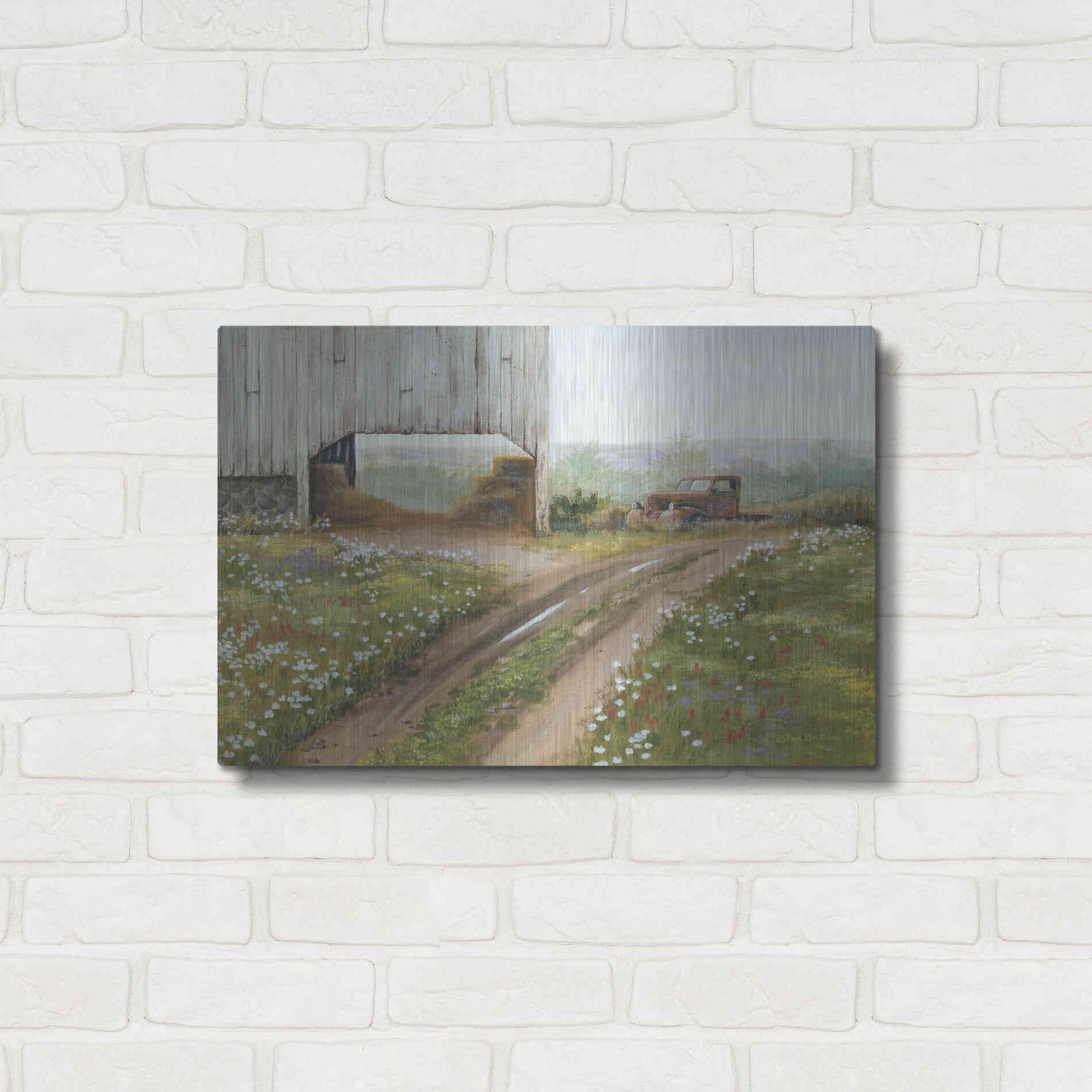 Luxe Metal Art 'The Old Flatbed' by Pam Britton, Metal Wall Art,24x16