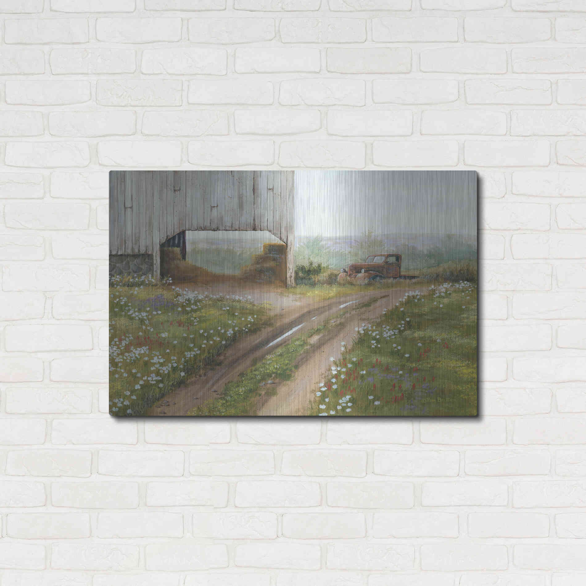 Luxe Metal Art 'The Old Flatbed' by Pam Britton, Metal Wall Art,36x24
