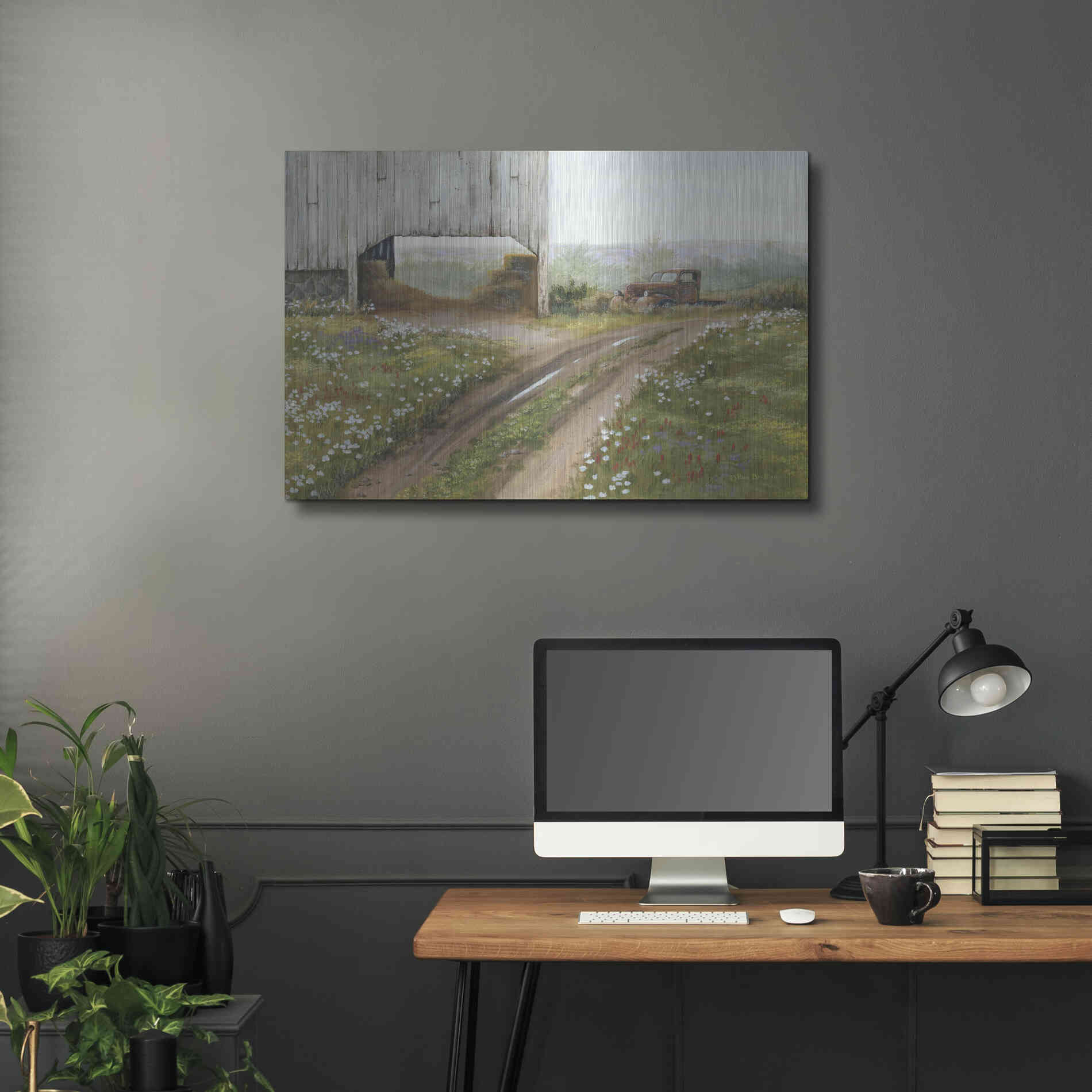 Luxe Metal Art 'The Old Flatbed' by Pam Britton, Metal Wall Art,36x24