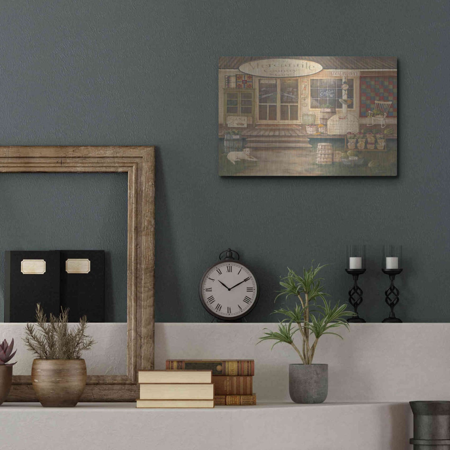 Luxe Metal Art 'General Store II' by Pam Britton, Metal Wall Art,16x12