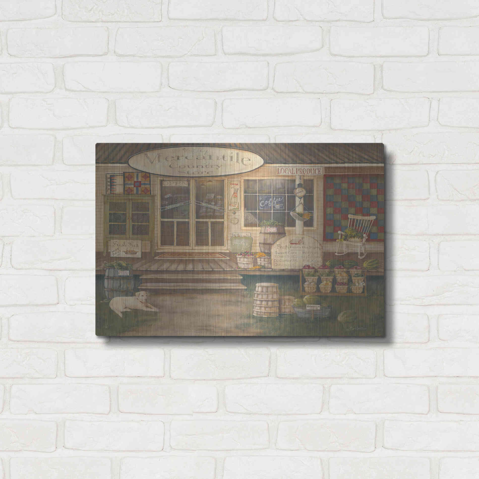 Luxe Metal Art 'General Store II' by Pam Britton, Metal Wall Art,24x16