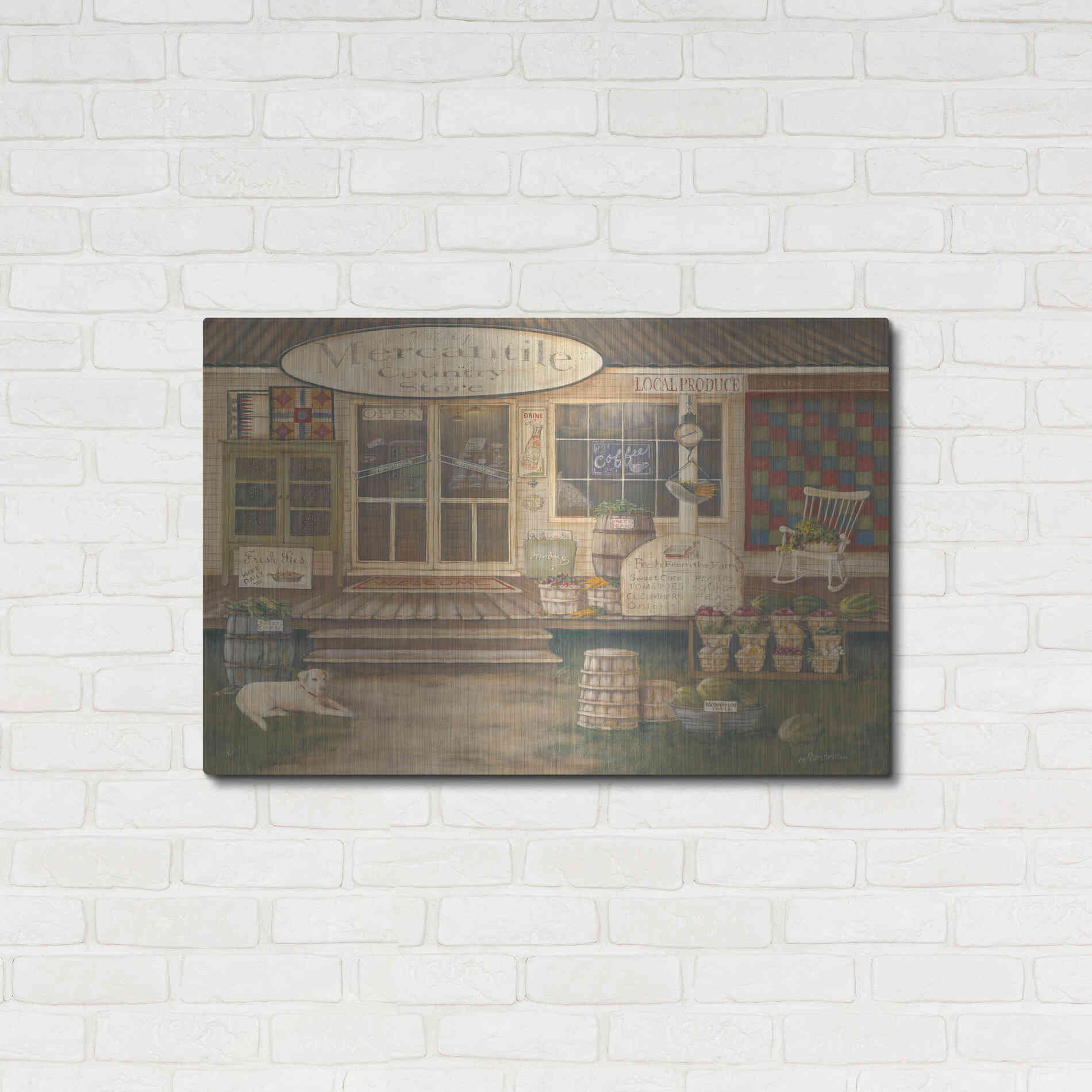 Luxe Metal Art 'General Store II' by Pam Britton, Metal Wall Art,36x24