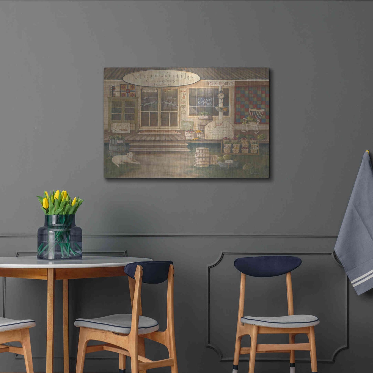 Luxe Metal Art 'General Store II' by Pam Britton, Metal Wall Art,36x24