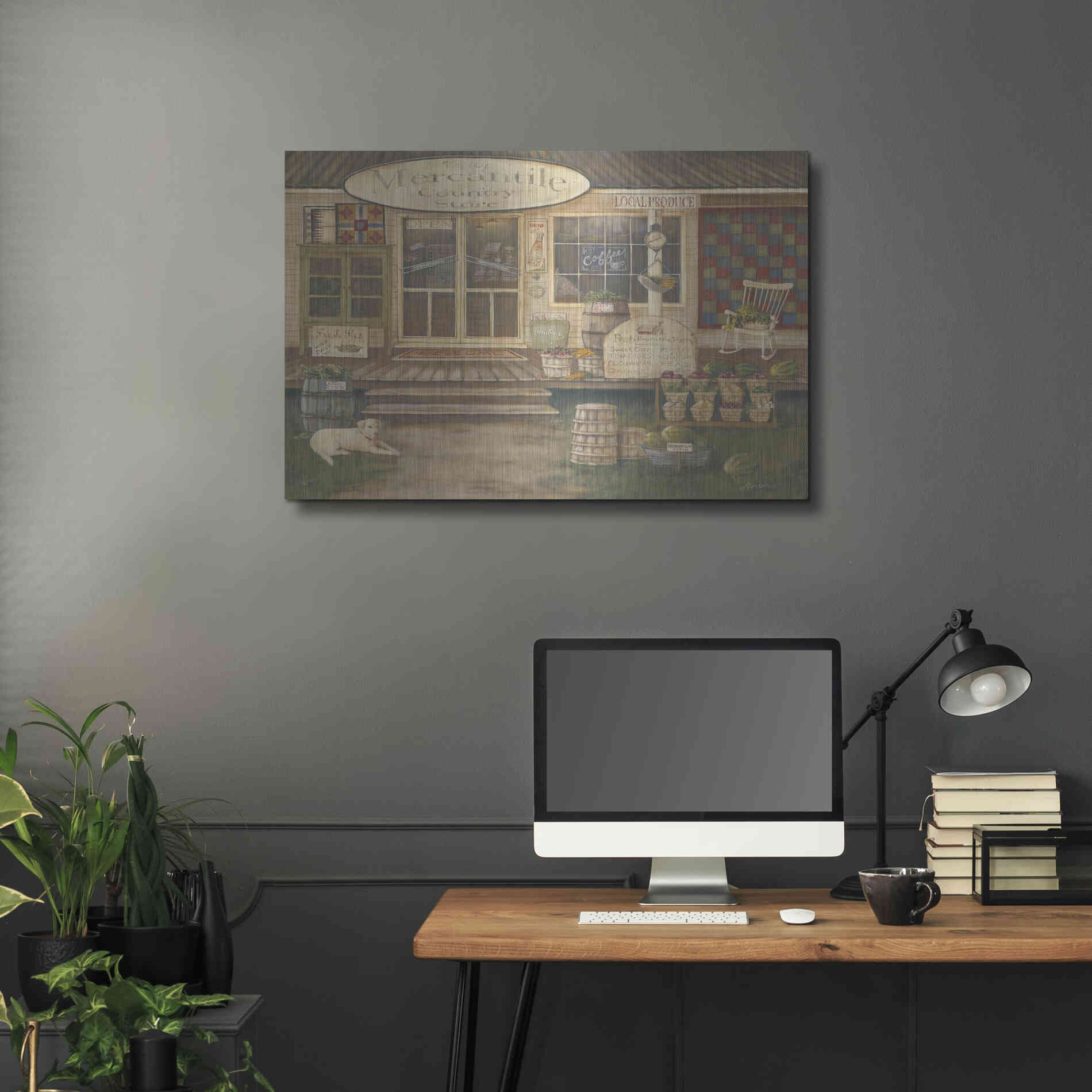 Luxe Metal Art 'General Store II' by Pam Britton, Metal Wall Art,36x24