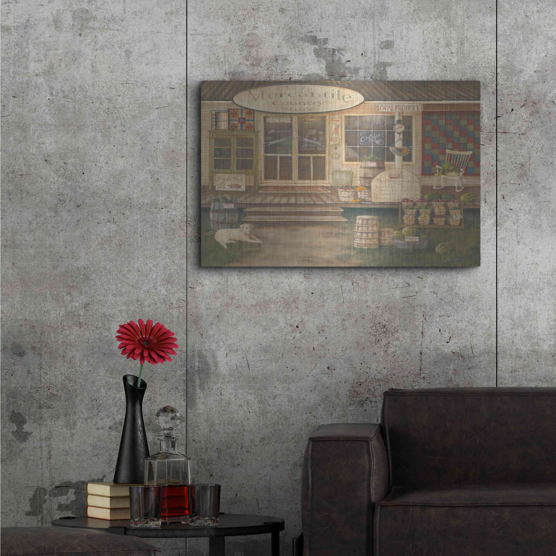 Luxe Metal Art 'General Store II' by Pam Britton, Metal Wall Art,36x24