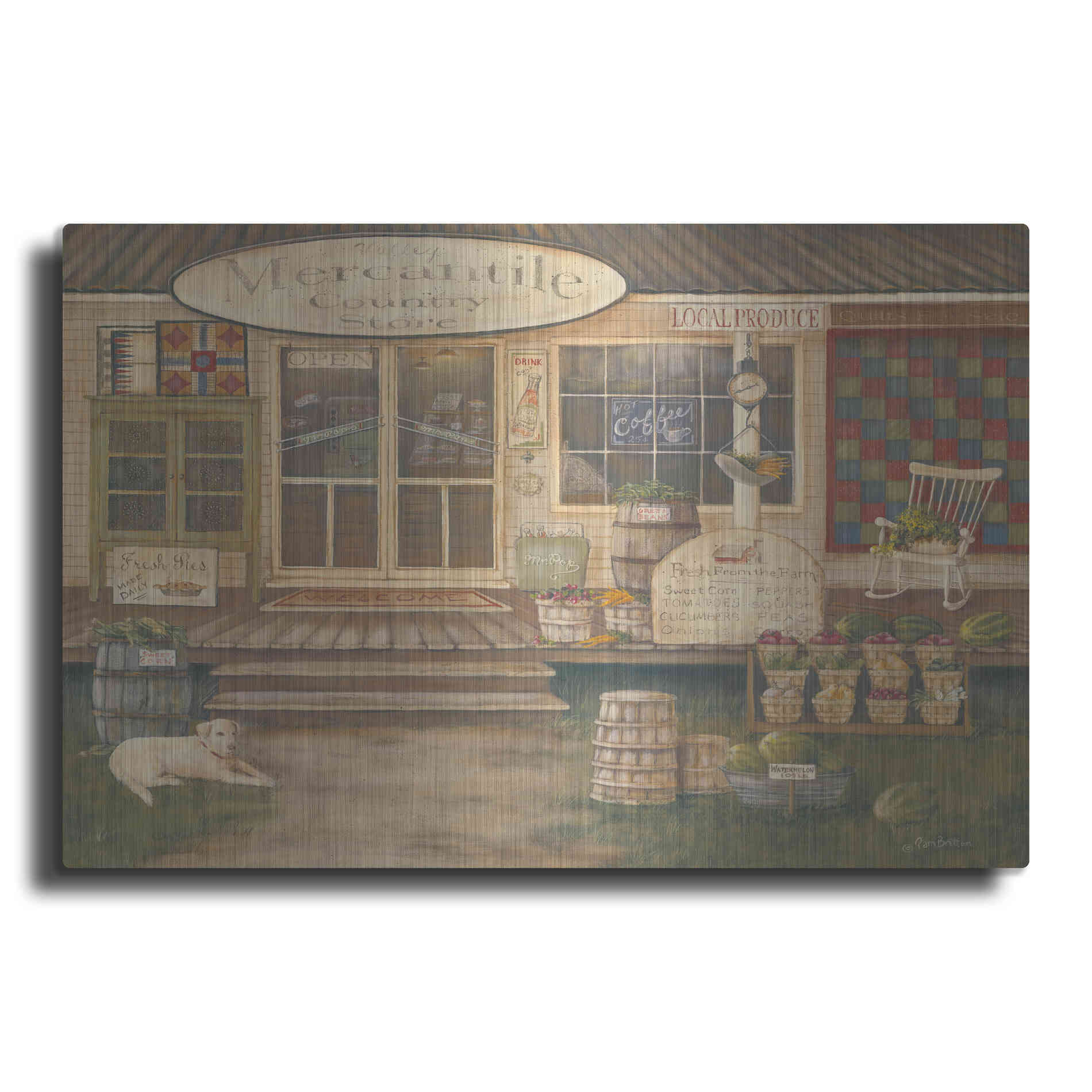Luxe Metal Art 'General Store II' by Pam Britton, Metal Wall Art