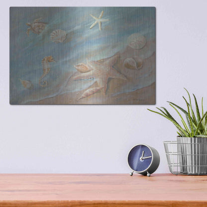 Luxe Metal Art 'Seashore Star I' by Pam Britton, Metal Wall Art,16x12
