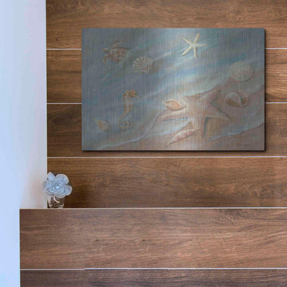 Luxe Metal Art 'Seashore Star I' by Pam Britton, Metal Wall Art,16x12