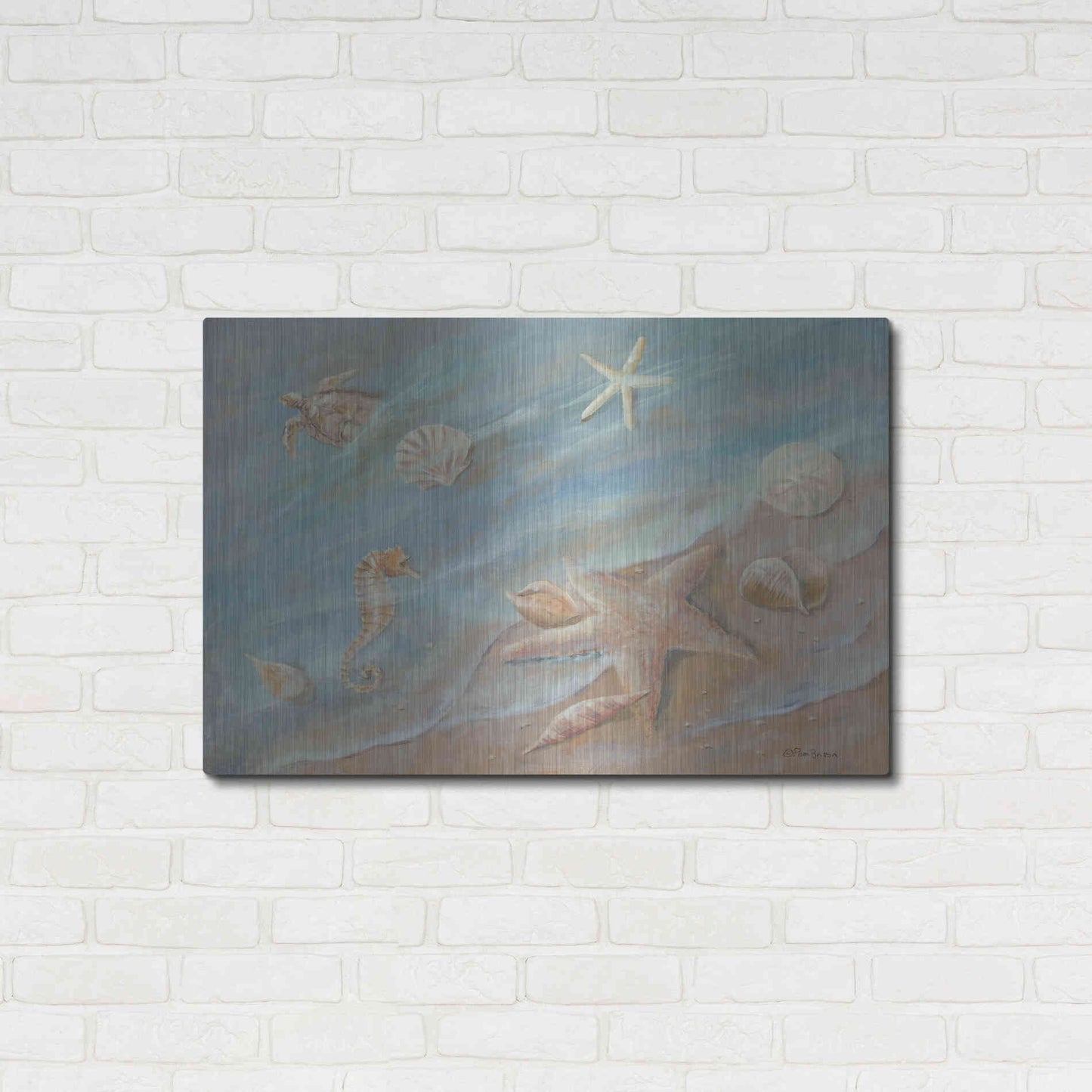 Luxe Metal Art 'Seashore Star I' by Pam Britton, Metal Wall Art,36x24