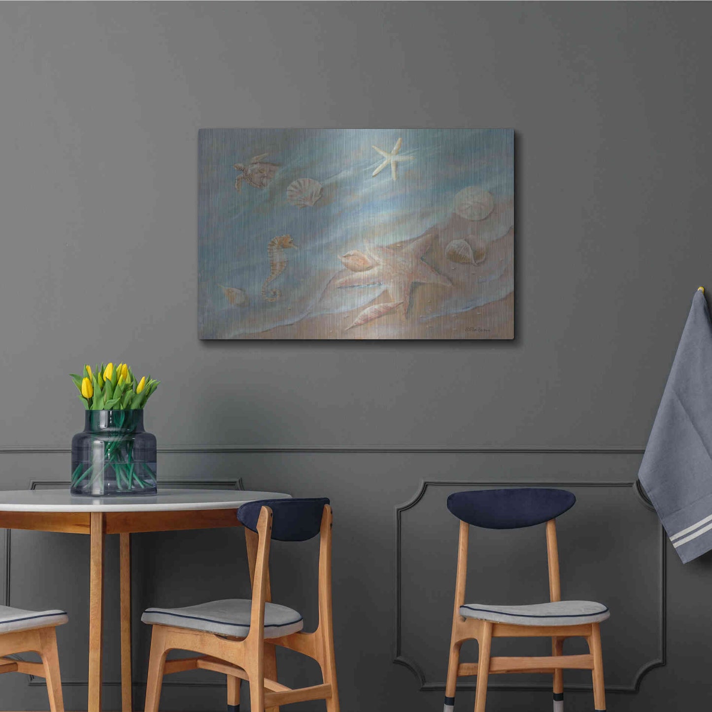 Luxe Metal Art 'Seashore Star I' by Pam Britton, Metal Wall Art,36x24