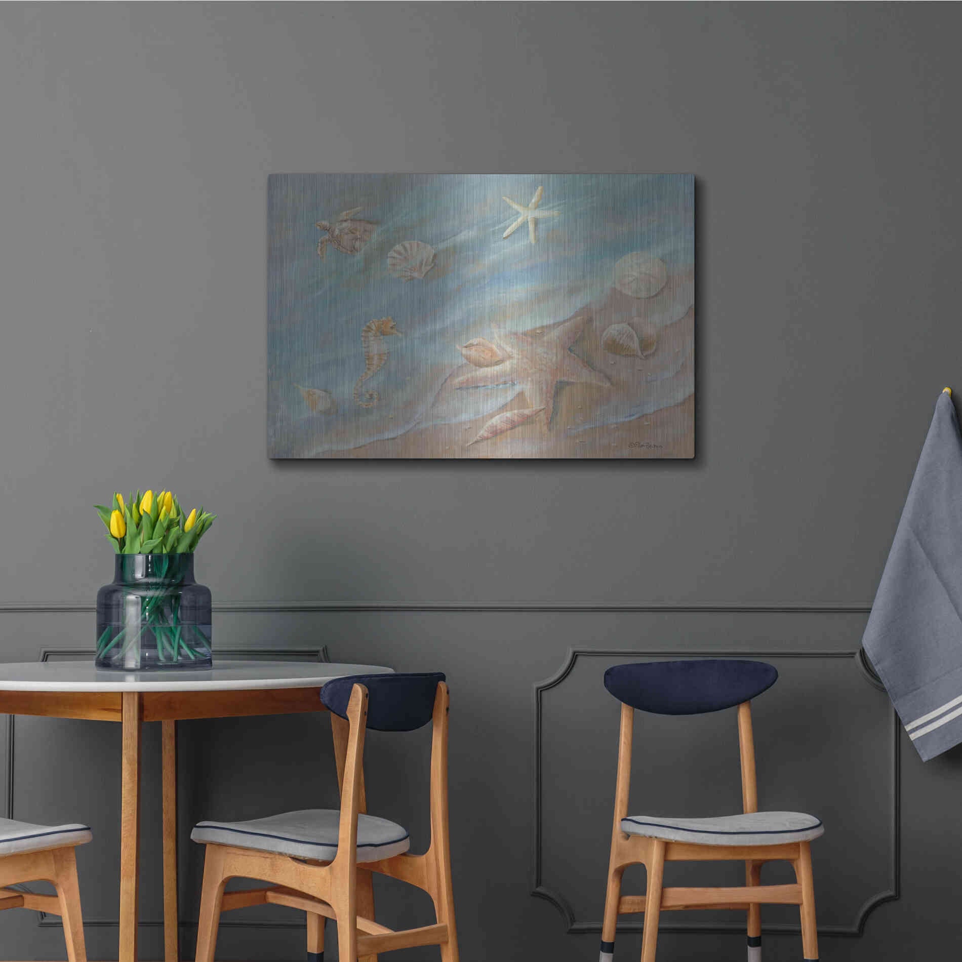 Luxe Metal Art 'Seashore Star I' by Pam Britton, Metal Wall Art,36x24