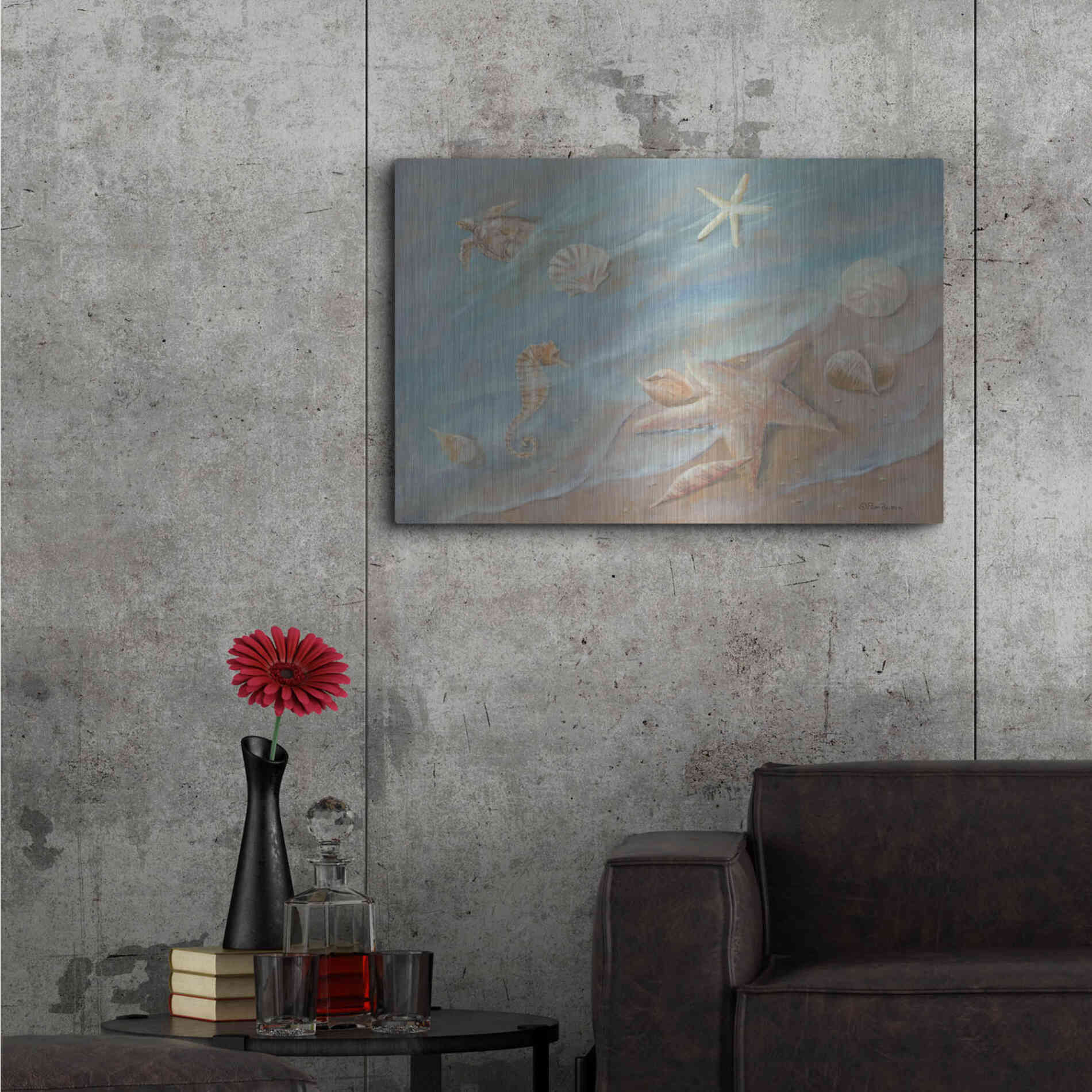 Luxe Metal Art 'Seashore Star I' by Pam Britton, Metal Wall Art,36x24