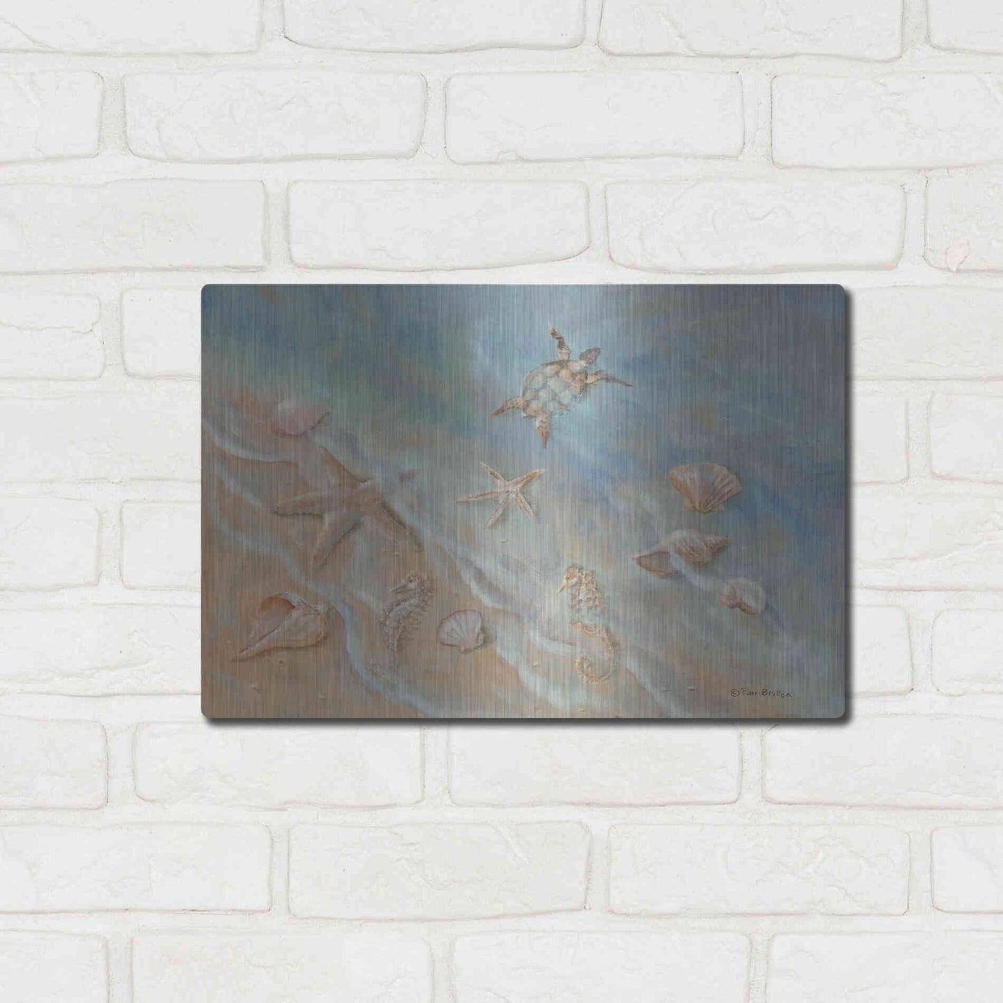 Luxe Metal Art 'Seashore Star II' by Pam Britton, Metal Wall Art,16x12