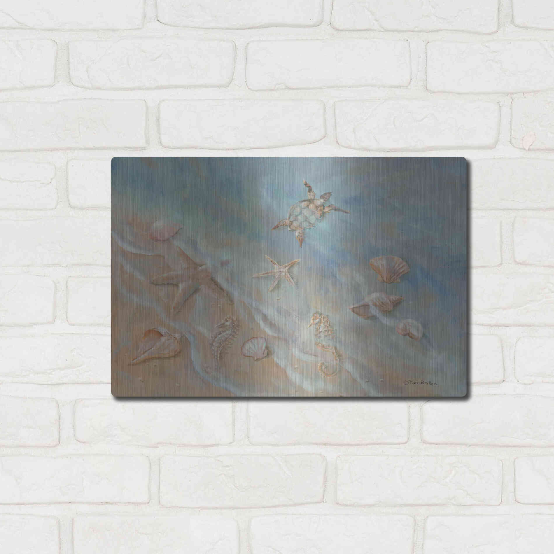Luxe Metal Art 'Seashore Star II' by Pam Britton, Metal Wall Art,16x12