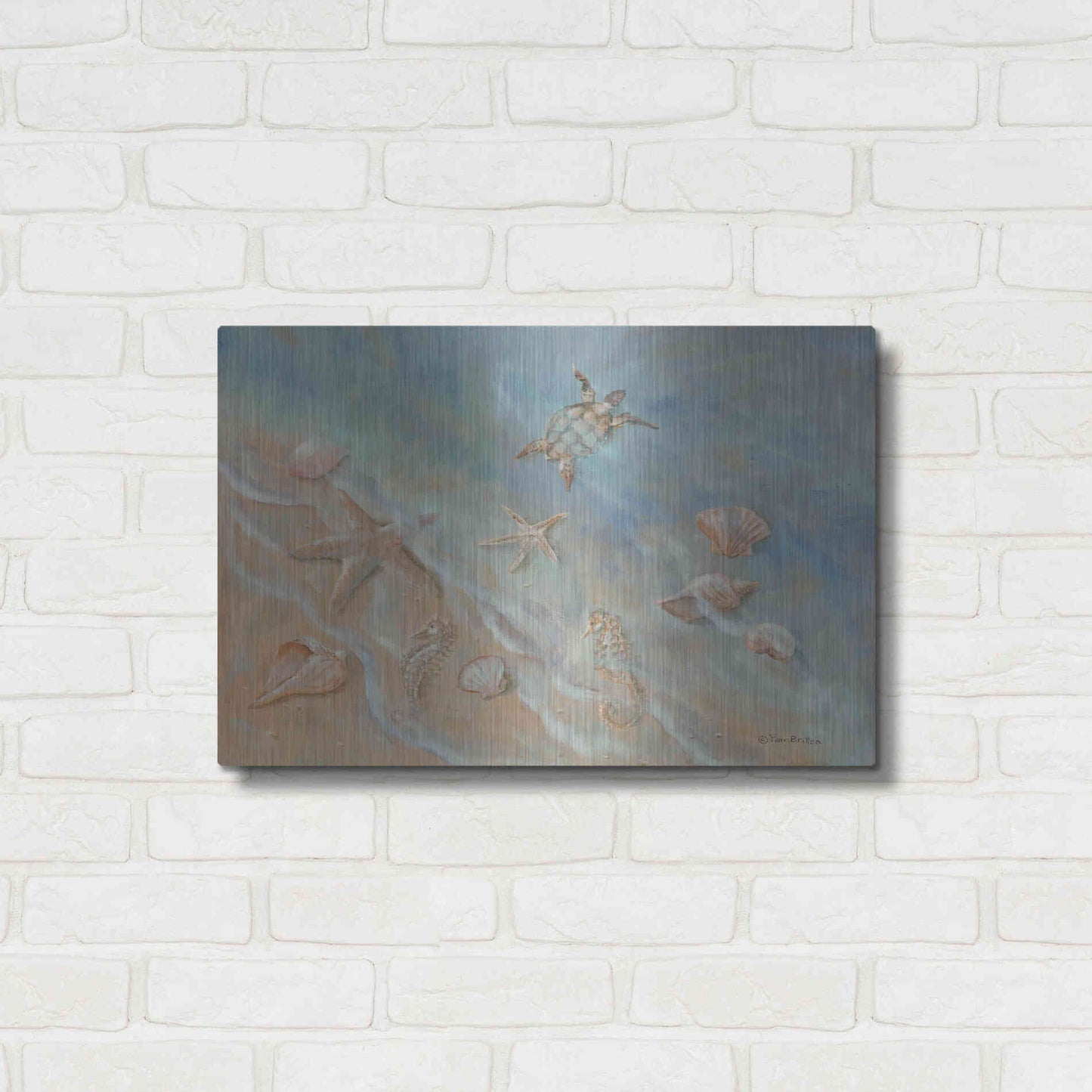 Luxe Metal Art 'Seashore Star II' by Pam Britton, Metal Wall Art,24x16