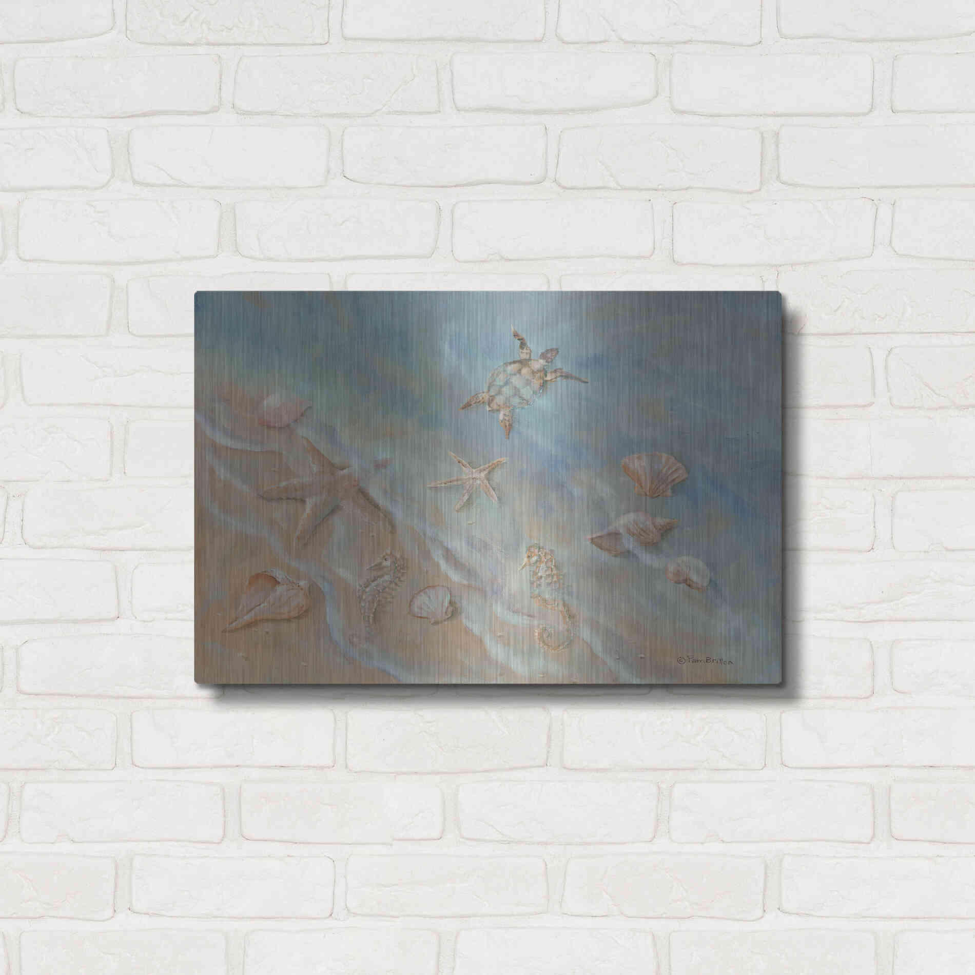 Luxe Metal Art 'Seashore Star II' by Pam Britton, Metal Wall Art,24x16