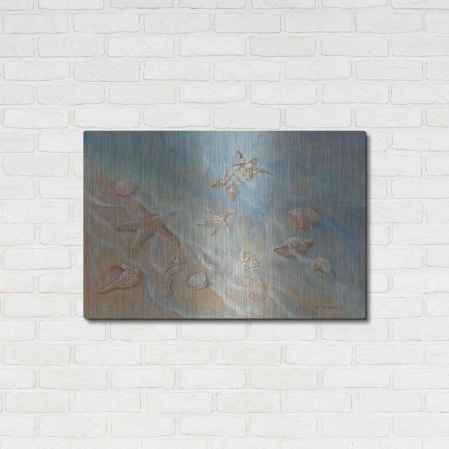 Luxe Metal Art 'Seashore Star II' by Pam Britton, Metal Wall Art,36x24