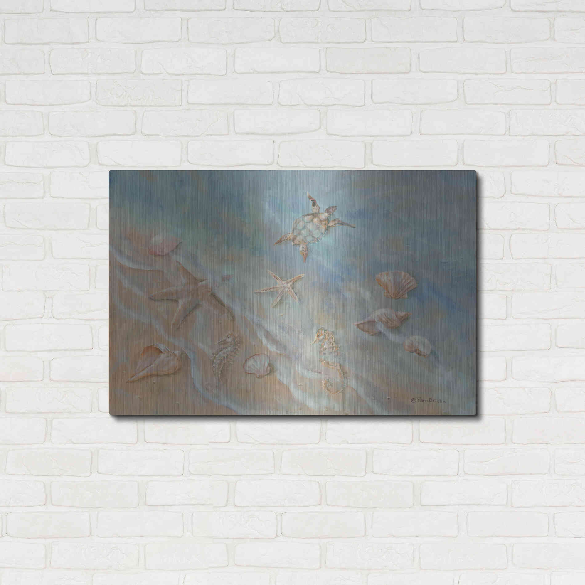 Luxe Metal Art 'Seashore Star II' by Pam Britton, Metal Wall Art,36x24