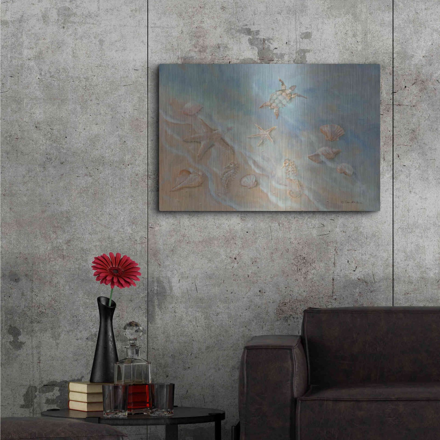 Luxe Metal Art 'Seashore Star II' by Pam Britton, Metal Wall Art,36x24