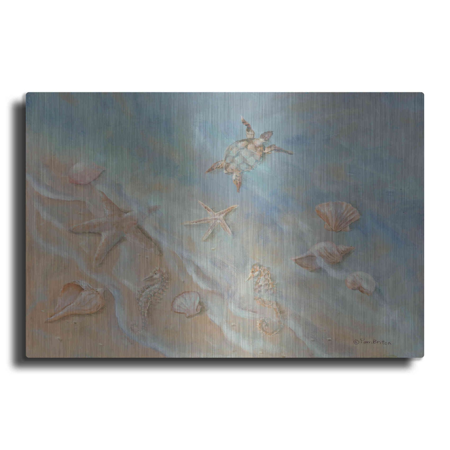 Luxe Metal Art 'Seashore Star II' by Pam Britton, Metal Wall Art