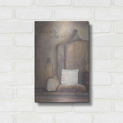 Luxe Metal Art 'Give Us This Day Our Daily Bread' by Pam Britton, Metal Wall Art,12x16